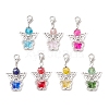 7Pcs 7 Colors Angel Glass Pendant Decorations HJEW-JM02789-02-2