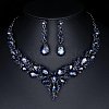 Teardrop Alloy Rhinestone Pendant Necklaces & Stud Dangle Earrings Sets WGA4CA9-11-1