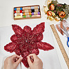3D Flower Polyester Sequin Brooches for Backpack Clothes JEWB-WH0030-63B-3