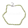 Natural Peridot Chip Beaded Necklace NJEW-JN04615-16-4