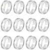 Unicraftale 12Pcs Stainless Steel Grooved Finger Ring Settings STAS-UN0038-94B-1