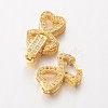 Heart Brass Micro Pave Cubic Zirconia Fold Over Clasps ZIRC-I014-71G-FF-3