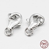 Rhodium Plated 925 Sterling Silver Lobster Claw Clasps STER-O015-A-04-1