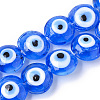 Handmade Evil Eye Lampwork Beads Strands X-LAMP-R143-04B-1