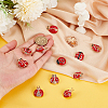 12Pcs 12 Style Coccinella Septempunctata Enamel Pins with Rhinestone JEWB-WH0023-46G-3