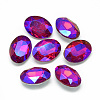 Pointed Back Glass Rhinestone Cabochons RGLA-T018-10x14mm-03-1