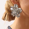 Flower Iron Stud Earrings EJEW-L096-003P-1