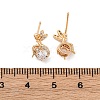 Brass Micro Pave Cubic Zirconia Stud Earrings EJEW-D288-18G-3