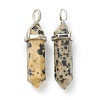 Natural Dalmatian Jasper Pointed Pendants X-G-M378-01P-A10-2