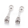 Brass Micro Pave Clear Cubic Zirconia European Dangle Charms OPDL-L016-12P-1