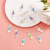 20Pcs 4 Colors Spray Painted Alloy Enamel Pendants FIND-SZ0005-78-3