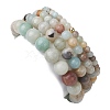 4Pcs 4 Styles Natural Flower Amazonite Stretch Bracelets BJEW-JB11025-5