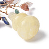 Natural Mixed Gemstone Chips Tree of Life Decorations with Topaz Gourd Base DJEW-P021-A04-3