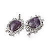 Natural Amethyst Big Pendants G-P496-01P-16-3