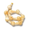 Natural Yellow Jade 3-Hole Guru Bead Strands G-K149-50-2