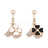 Rack Plating Alloy Rhinestone Pendants FIND-N005-25G-2