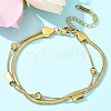 304 Stainless Steel Snake Chain Bracelets BJEW-U019-04G-01-1