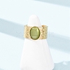 304 Stainless Steel with Glass Cat Eye Cuff Rings for Women RJEW-K309-40E-3