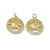 Real 18K Gold Plated Brass Micro Pave Clear Cubic Zirconia Pendants KK-E068-VB409-4-2