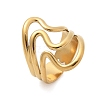 304 Stainless Steel Wave Multilayer Open Cuff Rings for Women RJEW-Z077-01G-03-4