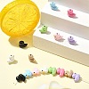 16Pcs 8 Colors Baking Paint Zinc Alloy Beads FIND-CJ0004-72-6