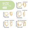 5 Pair 5 Style Brass Micro Pave Clear Cubic Zirconia Hoop Earring Findings KK-TA0001-17-3