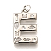 Brass Micro Pave Clear Cubic Zirconia Pendants KK-G521-01P-E-1