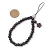 ABS Plastic Imitation Pearl with Rhinestone Beadeed Mobile Straps HJEW-JM02349-4