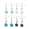 Natural & Synthetic Gemstone Star Dangle Earring for Women EJEW-JE05063-1