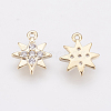 Brass Micro Pave Cubic Zirconia Charms ZIRC-F081-03G-2