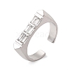 Brass Micro Pave Cubic Zirconia Cuff Open Rings for Women RJEW-L343-02P-06-4