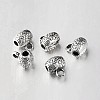 Tibetan Style Alloy Barrel Carved Flower Bail Beads Tube Bails X-TIBEB-O004-48-2