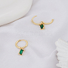 1 Pair Brass Micro Pave Cubic Zirconia Hoop Earrings EJEW-LP0004-74A-3