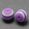 Round Striped Resin Beads RESI-R158-10mm-07-1