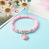 Handmade Polymer Clay Beads Stretch Bracelets BJEW-JB06552-2