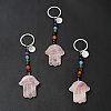 Natural Rose Quartz Chakra Keychain KEYC-F034-01G-5