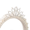 Imitation Pearls Decor Pleated Cloth Headbands with Crown PW-WG085B8-01-2