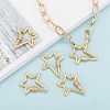 Brass Micro Pave Clear Cubic Zirconia Screw Carabiner Lock Charms X-ZIRC-L085-06G-6