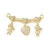 Brass Micro Pave Cubic Zirconia Pendants KK-Q066-15C-G-1