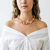 Alloy Resin Rondelle Beaded Necklaces for Women WG2A417-01-2
