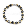 Synthetic Non-magnetic Hematite Beaded Stretch Bracelets for Women Men BJEW-F480-02B-1