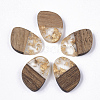 Transparent Resin & Walnut Wood Pendants RESI-Q210-006A-A01-1