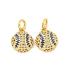 Rack Plating Brass Micro Pave Clear Cubic Zirconia Pendants KK-K341-66G-1