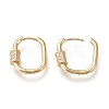 Brass Micro Pave Clear Cubic Zirconia Huggie Hoop Earrings EJEW-I251-03G-2