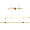 Natural Tiger Eye Column Beaded Chains CHC-K012-01G-01-2