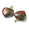 Natural Unakite Pendants G-G956-B23-G-2