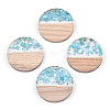 Transparent Resin & White Wood Pendants RESI-N039-54-1