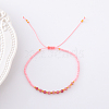 2mm Faceted Natural Rhodochrosite Beaded Braided Adjustable Bracelets for Women PF2854-11-1