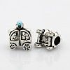 Large Hole Antique Silver Tone Alloy European Beads PALLOY-J472-01AS-1