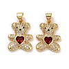 Brass Micro Pave Cubic Zirconia Pendants KK-K258-24H-G-RS-1